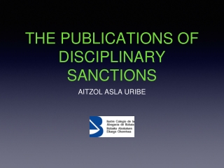 THE PUBLICATIONS OF DISCIPLINARY SANCTIONS