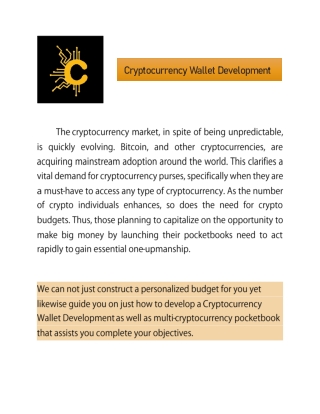 Cryptocurrency Wallet Development | Cryptocurrency Web Wallet | Cryptocurrency Mobile Wallet