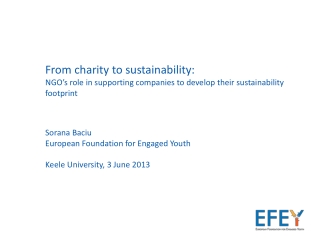 From charity to sustainability: