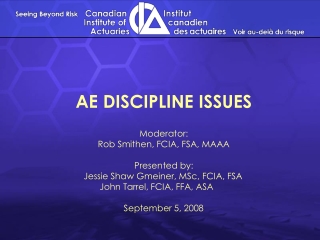 AE DISCIPLINE ISSUES