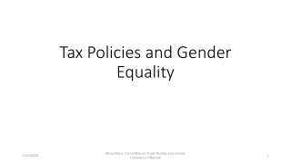 Tax Policies and Gender Equality