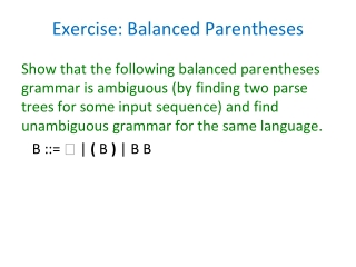 Exercise: Balanced Parentheses