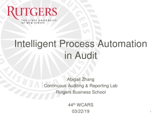 Intelligent Process Automation in Audit