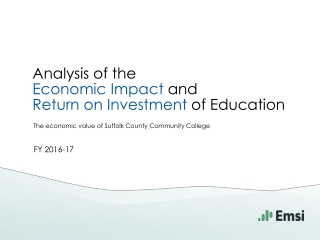 Analysis of the Economic Impact and Return on Investment of Education