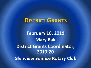 District Grants