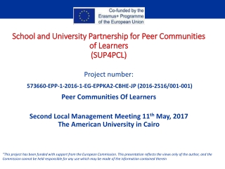 School and University Partnership for Peer Communities of Learners (SUP4PCL)