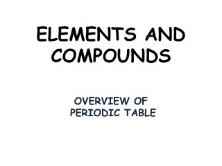 ELEMENTS AND COMPOUNDS