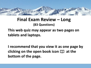 Final Exam Review – Long (83 Questions)
