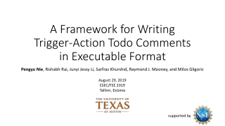 A Framework for Writing Trigger-Action Todo Comments in Executable Format