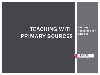 Teaching with Primary Sources