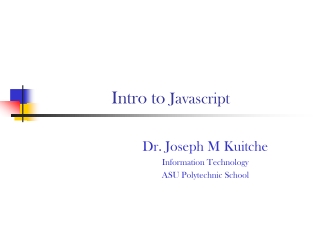 Intro to Javascript