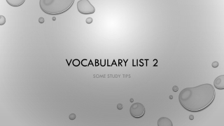 Vocabulary List 2