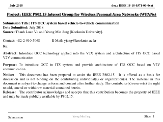 Project: IEEE P802.15 Interest Group for Wireless Personal Area Networks ( WPANs )