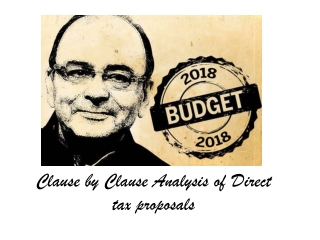 Clause by Clause Analysis of Direct tax proposals