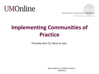 Implementing Communities of Practice