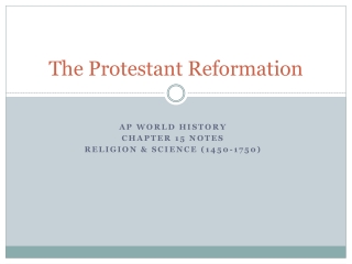 The Protestant Reformation