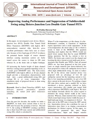 Improving Analog Performance and Suppression of Subthreshold Swing using Hetero Junction Less Double Gate Tunnel FETs