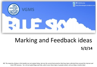 Marking and Feedback ideas