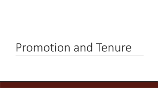 Promotion and Tenure