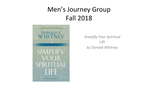 Men’s Journey Group Fall 2018