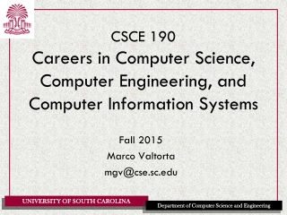 CSCE 190 Careers in Computer Science, Computer Engineering, and Computer Information Systems