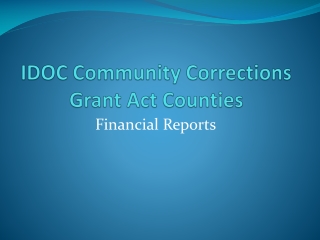 IDOC Community Corrections Grant Act Counties