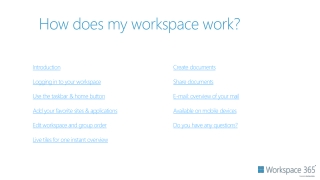 How does my workspace work?