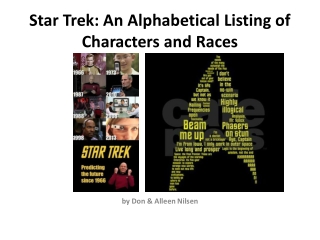 Star Trek: An Alphabetical Listing of Characters and Races