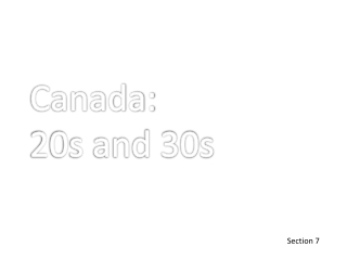 Canada: 20s and 30s