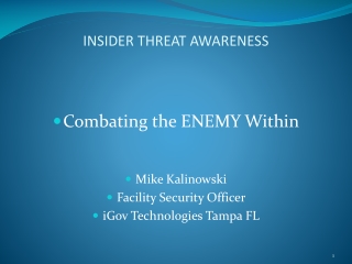 INSIDER THREAT AWARENESS