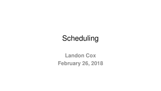 Scheduling