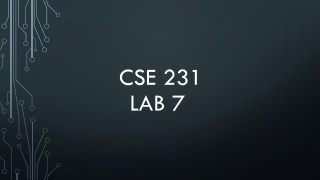 CSE 231 Lab 7