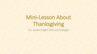 Mini-Lesson About Thanksgiving