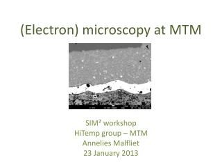 (Electron) microscopy at MTM