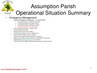 Assumption Parish Operational Situation Summary