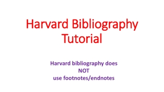 Harvard Bibliography Tutorial