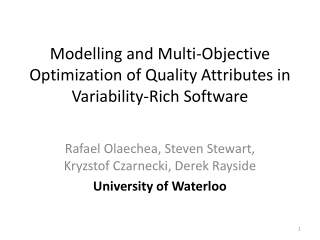 Modelling and Multi-Objective Optimization of Quality Attributes in Variability-Rich Software