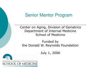 Senior Mentor Program