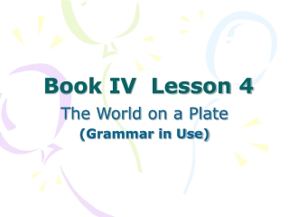 Book IV Lesson 4