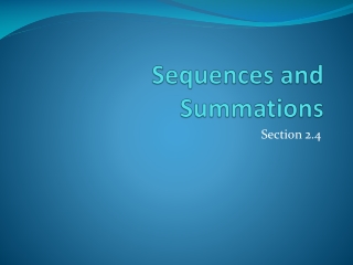Sequences and Summations