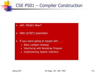 CSE P501 – Compiler Construction