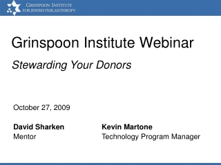 Grinspoon Institute Webinar