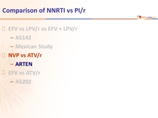 Comparison of NNRTI vs PI/r