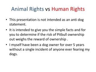 Animal Rights vs Human Rights