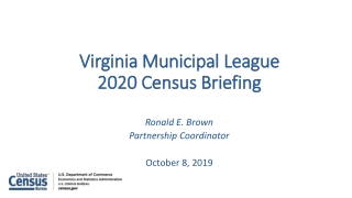 2020 Census Virginia Municipal League 2020 Census Briefing