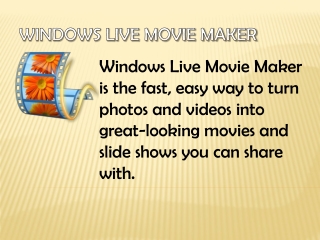 Windows Live Movie Maker