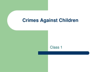 Crimes Against Children