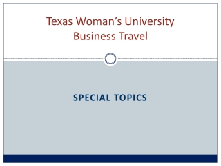 Texas Woman’s University Business Travel