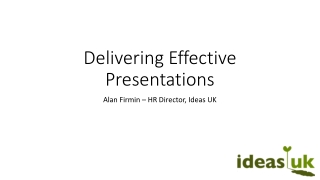 Delivering Effective Presentations
