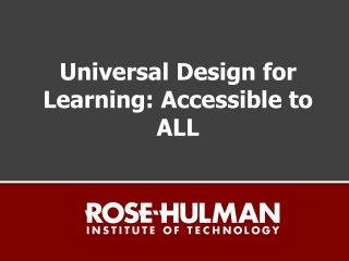 Universal Design for Learning: Accessible to ALL